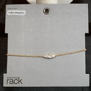 NWT Nordstrom Rack gold tone cz adjustable bracelet